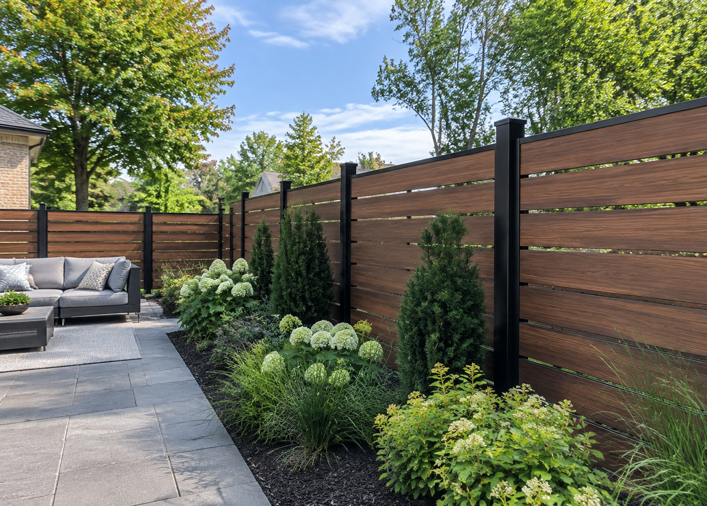 Generated close design study of aluminum & ornamental fence materials and construction details