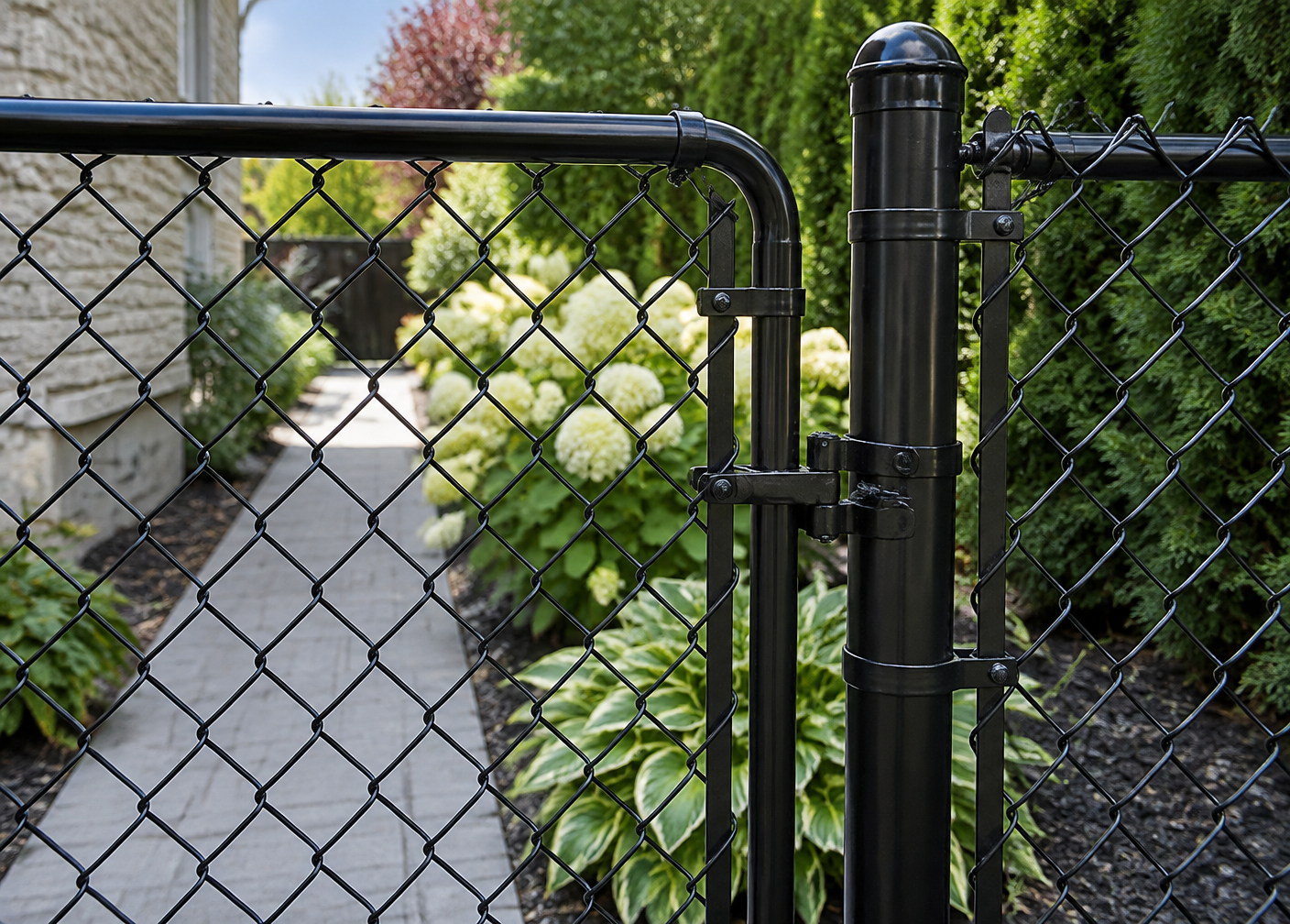 Generated close design study of chain link fence materials and construction details