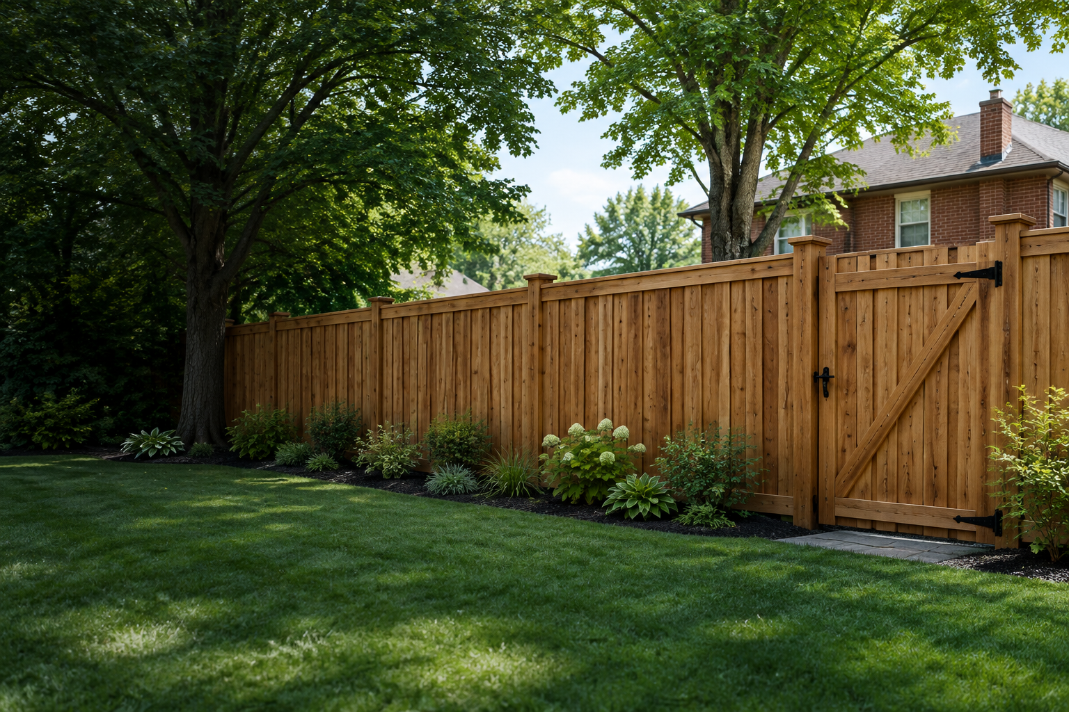 Generated pressure-treated wood fence design concept