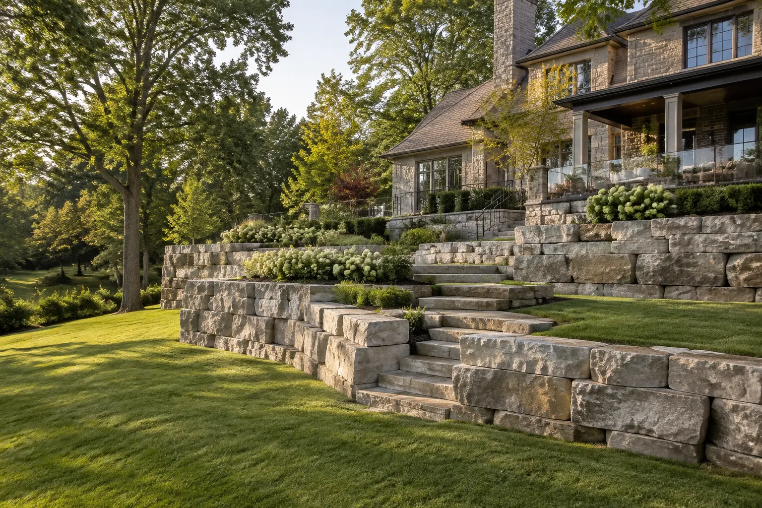 Retaining wall construction in Ancaster