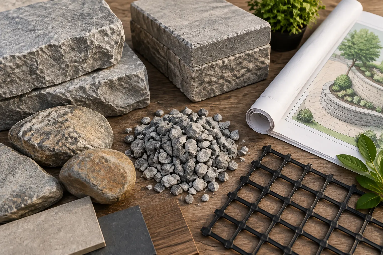 Retaining wall materials and construction field guides
